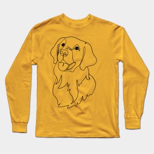 Golden retriever minimalist line art Long Sleeve T-Shirt